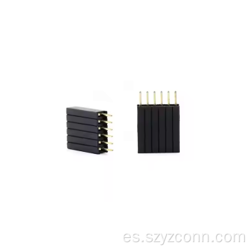 Conector de cabecera hembra de paso de 1,27 mm recto 6P